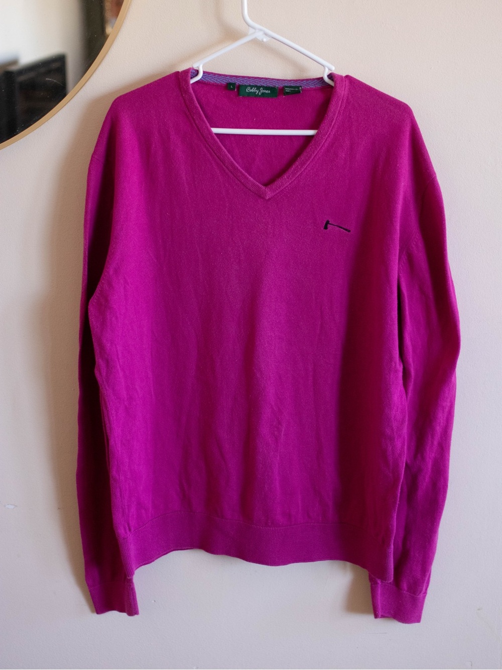 Bobby Jones Classic Pink V-Neck Golf Sweater
